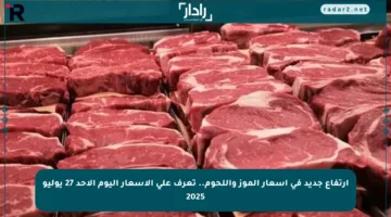 ارتفاع جديد في أسعار الموز واللحوم.. تعرف على الأسعار اليوم الأحد 27 يوليو 2025